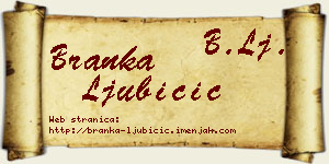 Branka Ljubičić vizit kartica